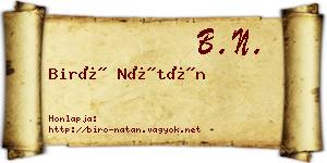 Biró Nátán névjegykártya